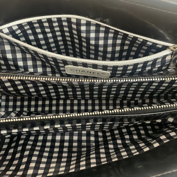 Chanel black patent leather GRAND SHOPPER TOTE GST BAG shoulder purse Authentic - Picture 13 of 17